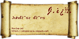 Juhász Örs névjegykártya