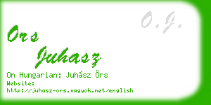 ors juhasz business card